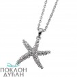 Ženski Oliver Weber Starfish 2 Small Crystal Lančić sa swarovski belim kristalnim priveskom