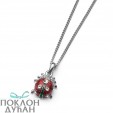 Ženski Oliver Weber Ladybug Mini Crystal Lančić sa swarovski crvenim kristalnim priveskom