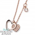 Ženski Oliver Weber Amo Steel Cry Rose Gold Roze Zlatni Lančić Sa Swarovski Kristalnim Priveskom